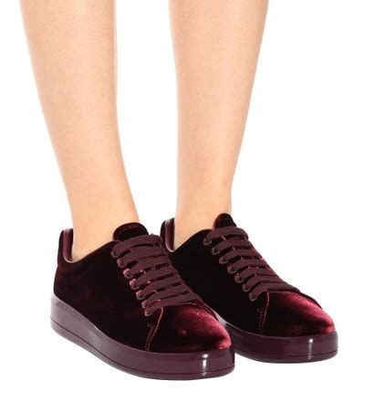 prada velvet sneakers|prada downtown sneakers.